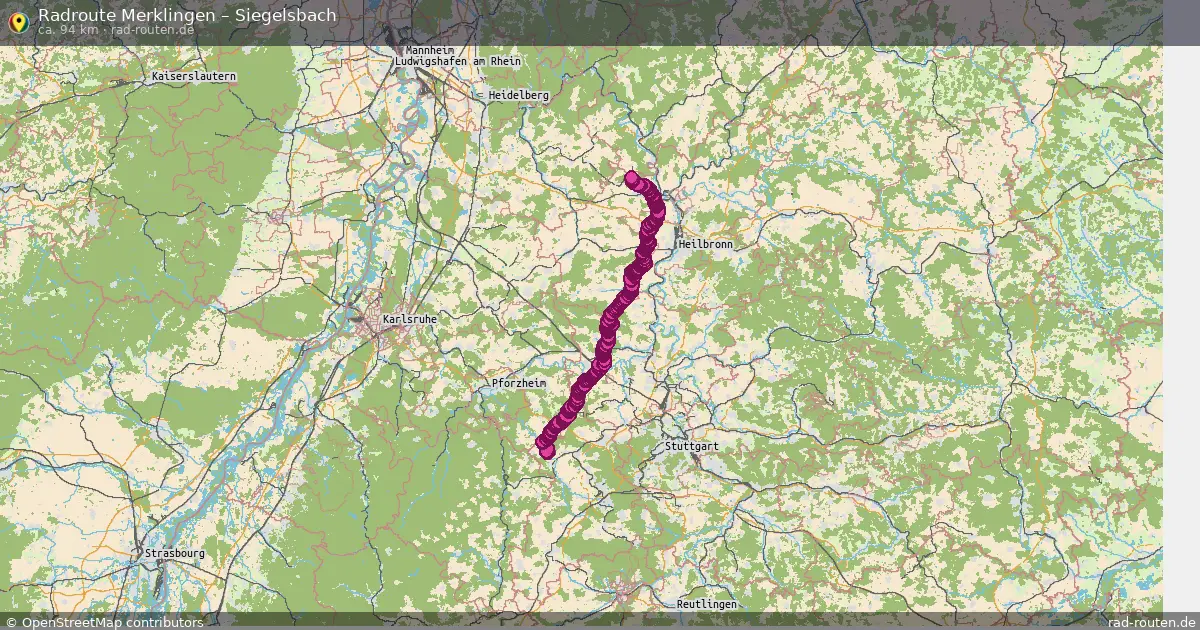 Fahrradroute Merklingen – Siegelsbach (94 km) – Rad-Routen.de