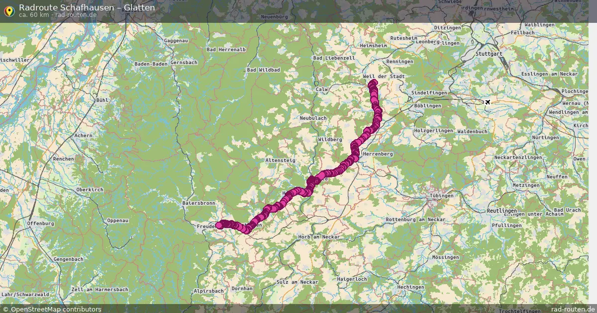 Fahrradroute Schafhausen – Glatten