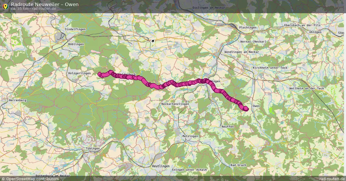 Fahrradroute Neuweiler – Owen (35 km) – Rad-Routen.de