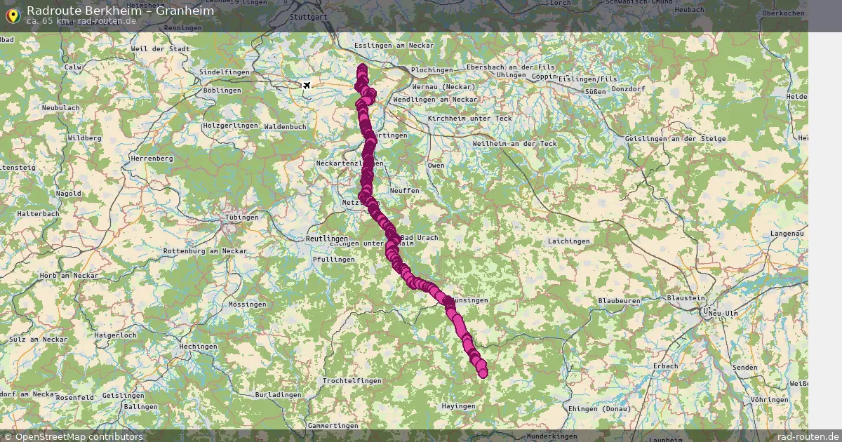 Fahrradroute Berkheim – Granheim (65 km) – Rad-Routen.de