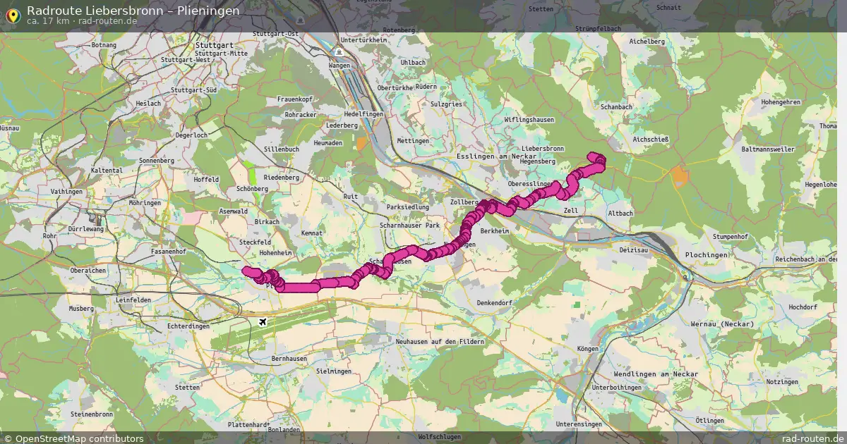 Fahrradroute Liebersbronn – Plieningen