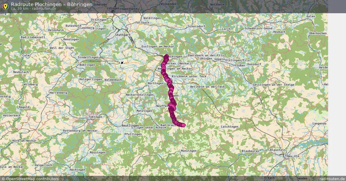 Fahrradroute Plochingen – Böhringen (39 km) – Rad-Routen.de