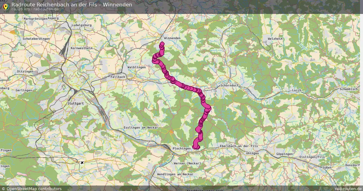 Fahrradroute Reichenbach An Der Fils – Winnenden (26 km) – Rad-Routen.de