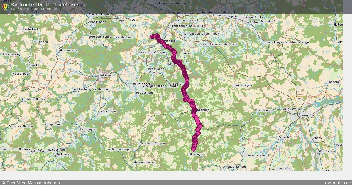 Fahrradroute Hardt – Indelhausen (59 km) – Rad-Routen.de