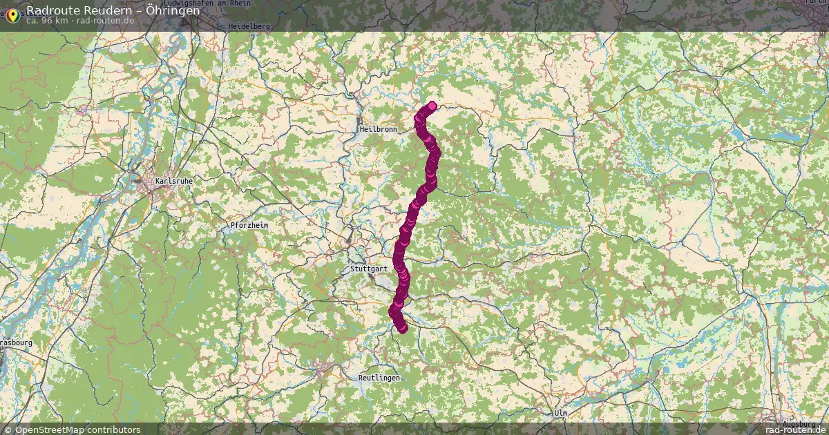 Fahrradroute Reudern – Öhringen (96 km) – Rad-Routen.de