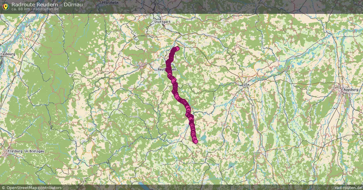 Fahrradroute Reudern – Dürnau (88 km) – Rad-Routen.de