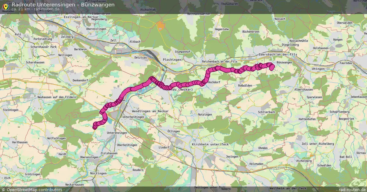 Fahrradroute Unterensingen – Bünzwangen
