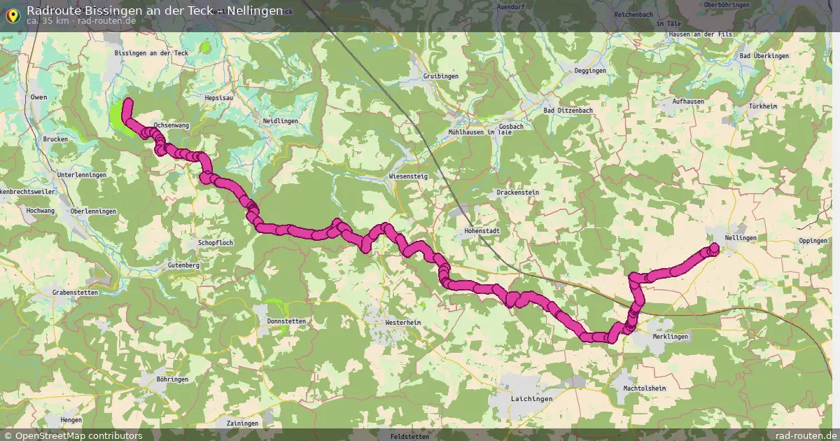 Fahrradroute Bissingen An Der Teck – Nellingen (35 km) – Rad-Routen.de