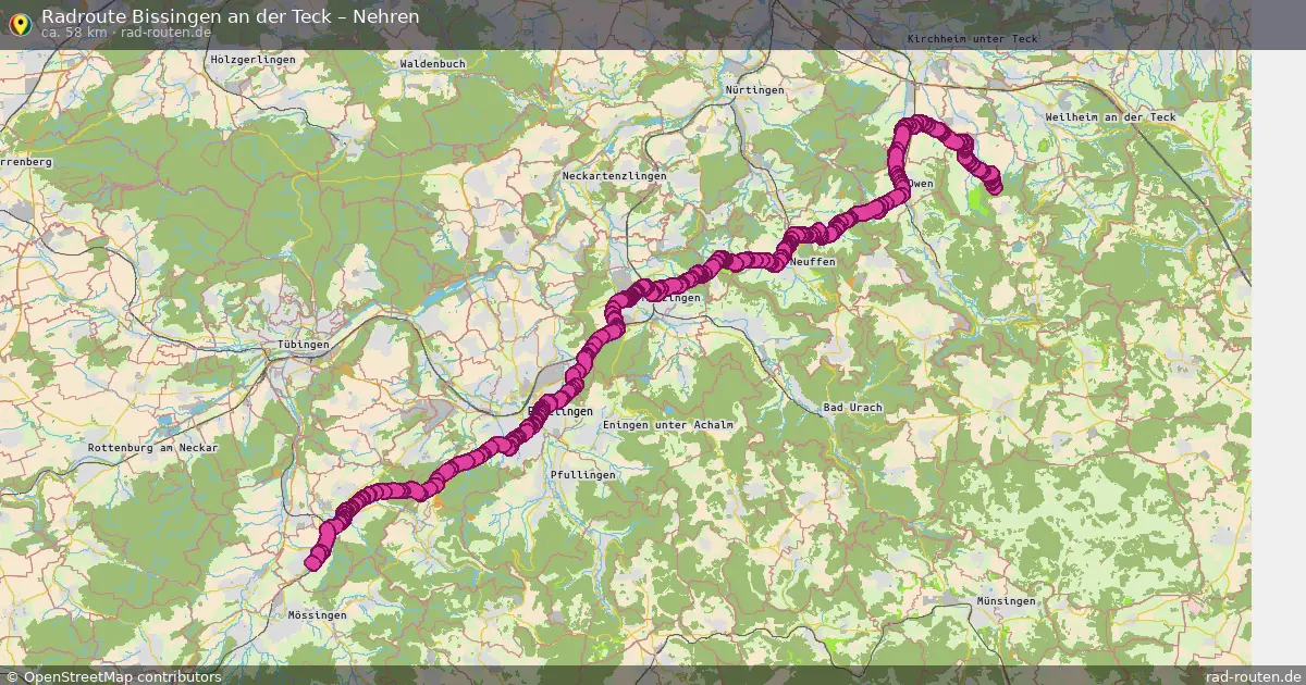 Fahrradroute Bissingen An Der Teck – Nehren (58 km) – Rad-Routen.de