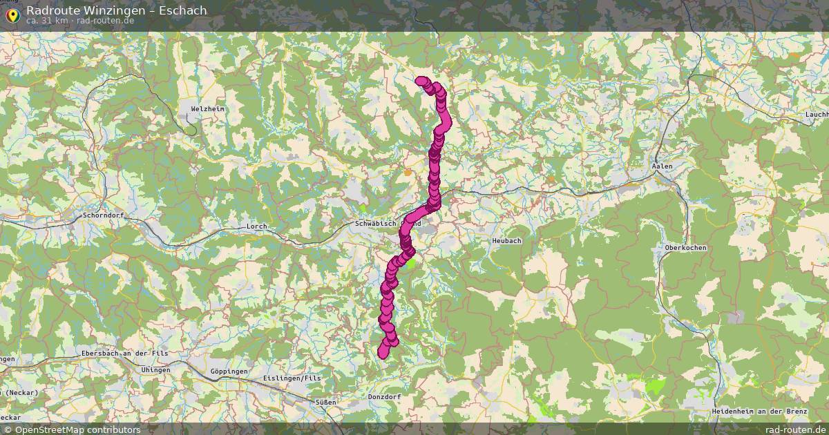 Fahrradroute Winzingen – Eschach