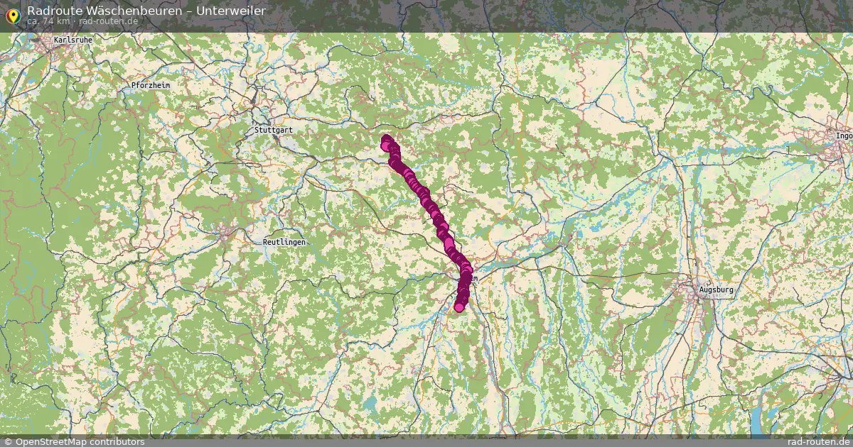 Fahrradroute Wäschenbeuren – Unterweiler