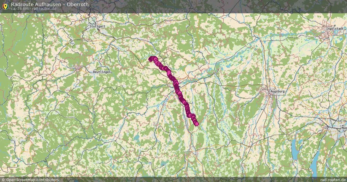 Fahrradroute Aufhausen – Oberroth (76 km) – Rad-Routen.de