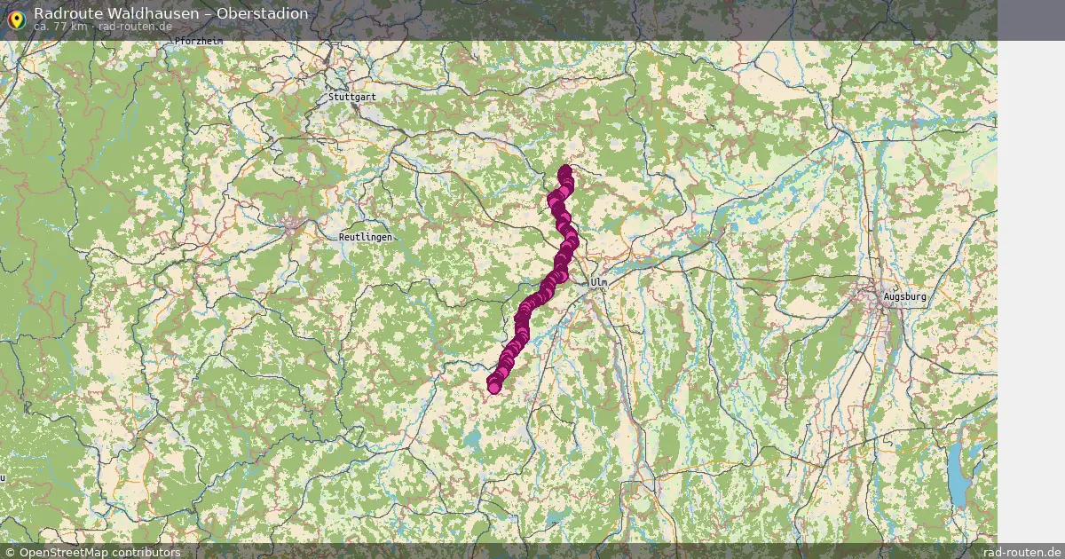 Fahrradroute Waldhausen – Oberstadion (77 km) – Rad-Routen.de