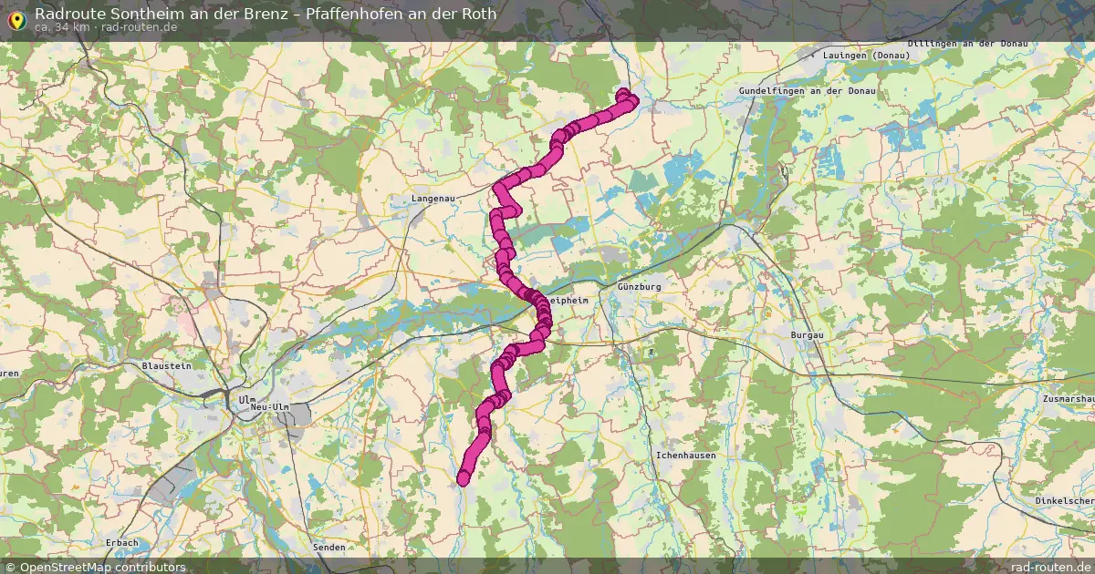 Fahrradroute Sontheim An Der Brenz – Pfaffenhofen An Der Roth (34 km) – Rad-Routen.de