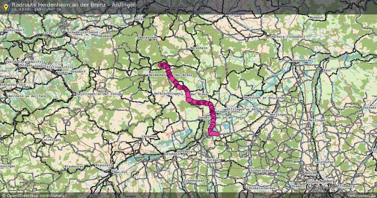 Fahrradroute Heidenheim An Der Brenz – Aislingen