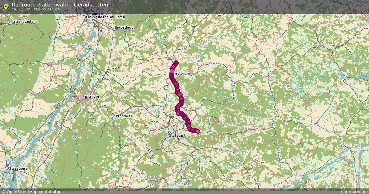 Fahrradroute Plattenwald – Geradstetten