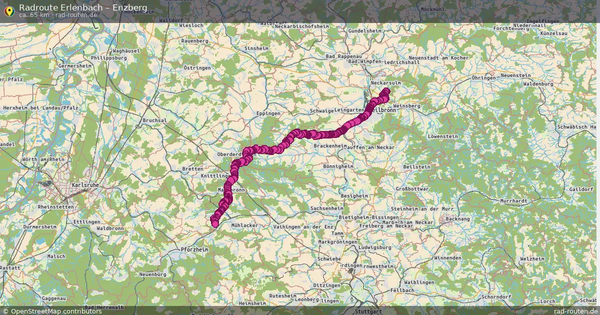 Fahrradroute Erlenbach – Enzberg
