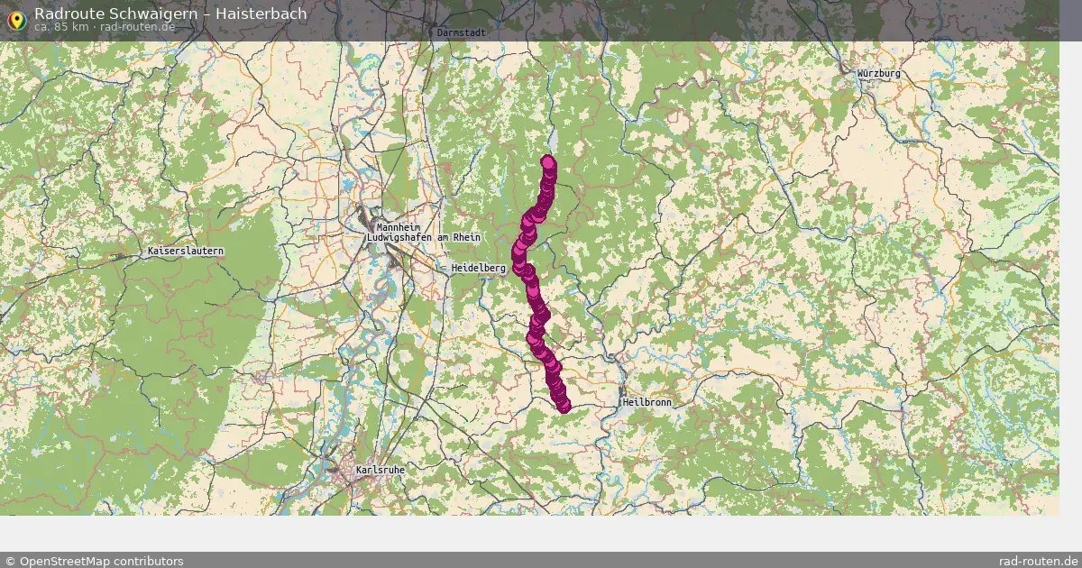Fahrradroute Schwaigern – Haisterbach (85 km) – Rad-Routen.de