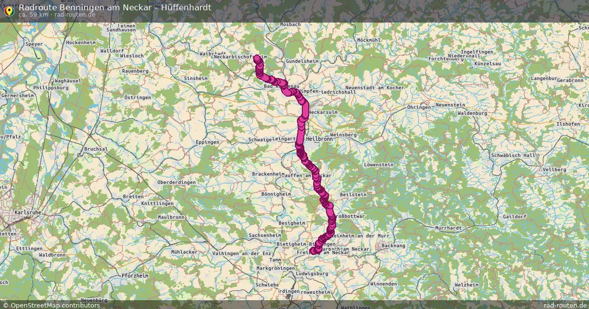 Fahrradroute Benningen Am Neckar – Hüffenhardt (59 km) – Rad-Routen.de
