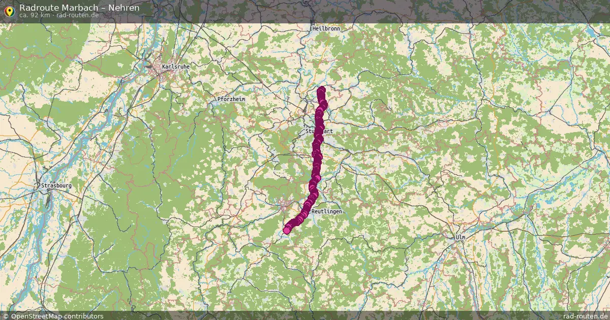 Fahrradroute Marbach – Nehren