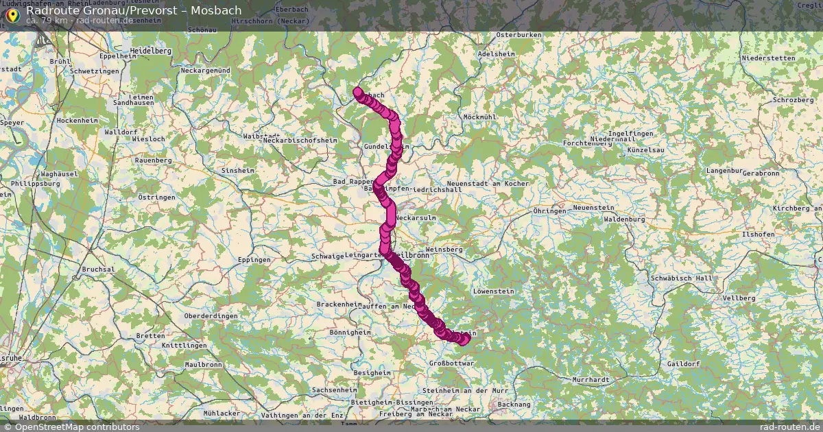 Fahrradroute Gronau Prevorst – Mosbach