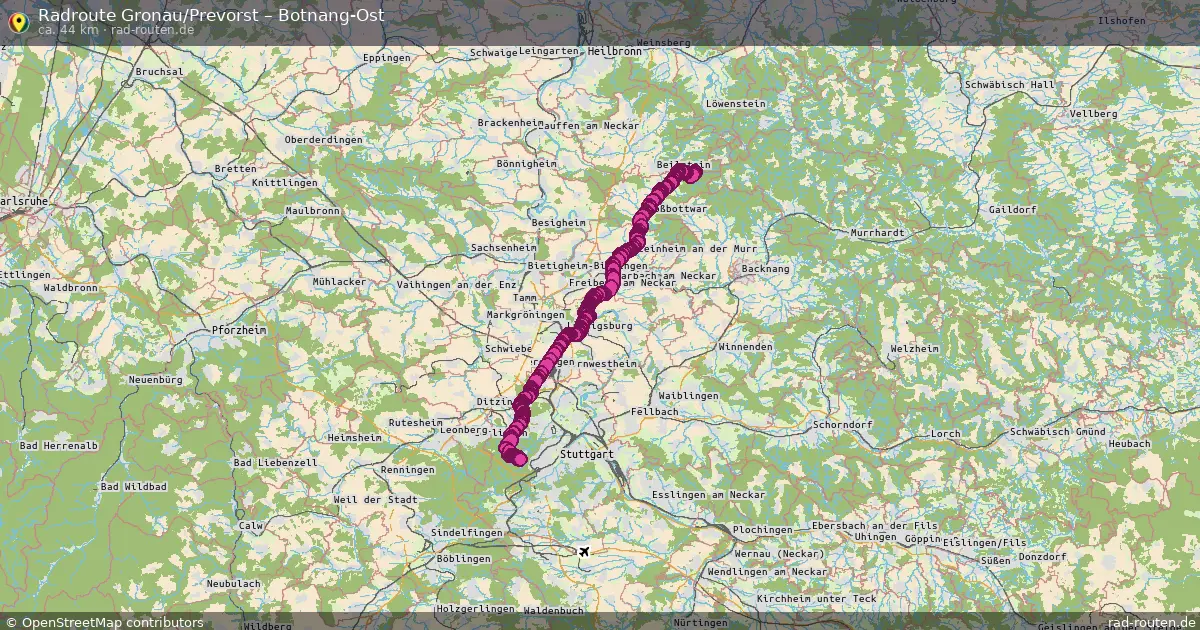 Radtour Gronau Prevorst – Botnang-Ost