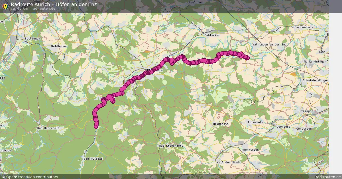 Fahrradroute Aurich – Höfen An Der Enz (46 km) – Rad-Routen.de