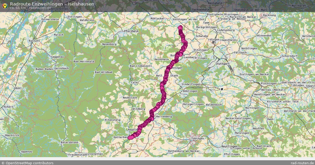 Fahrradroute Enzweihingen – Iselshausen (66 km) – Rad-Routen.de