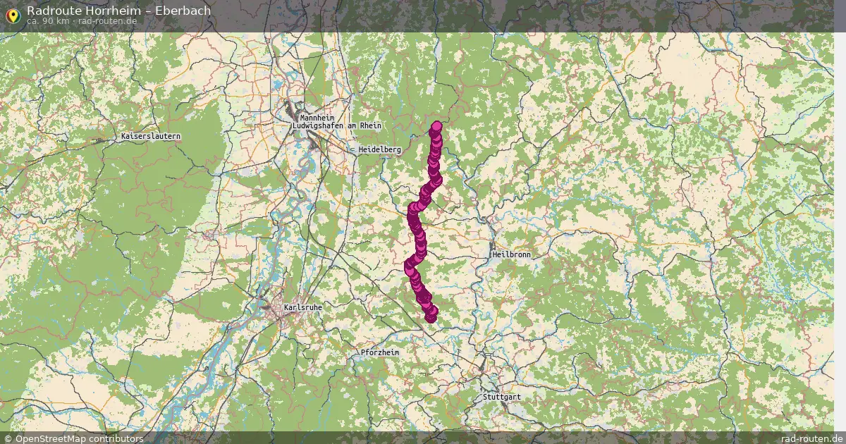 Fahrradroute Horrheim – Eberbach (90 km) – Rad-Routen.de