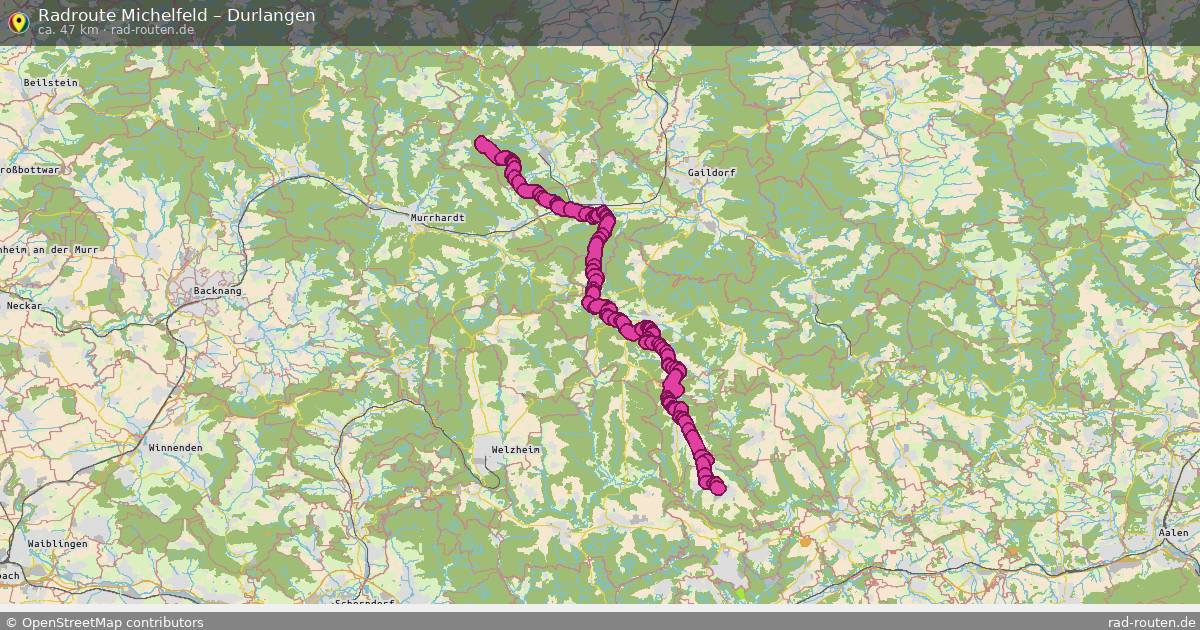 Fahrradroute Michelfeld – Durlangen