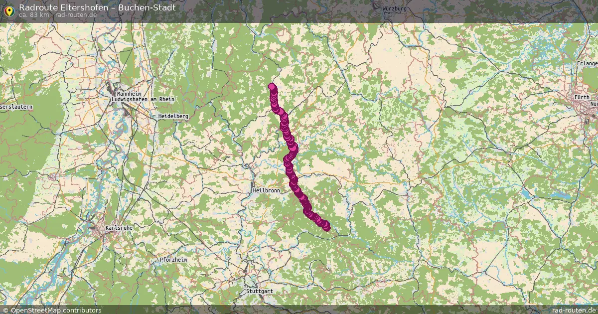 Fahrradroute Eltershofen – Buchen-Stadt
