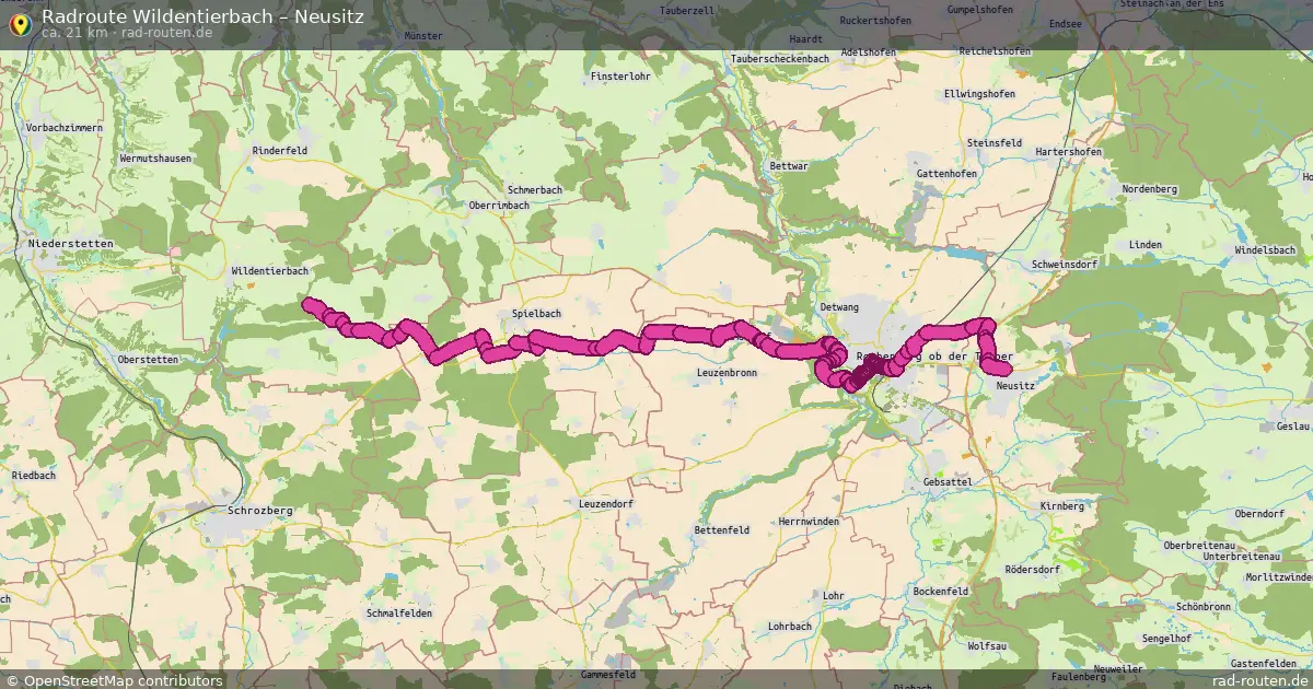 Fahrradroute Wildentierbach – Neusitz (21 km) – Rad-Routen.de