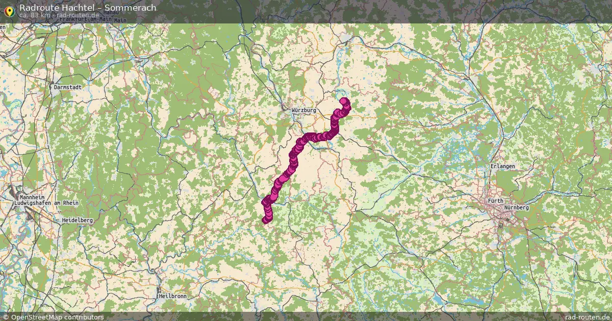 Fahrradroute Hachtel – Sommerach (83 km) – Rad-Routen.de