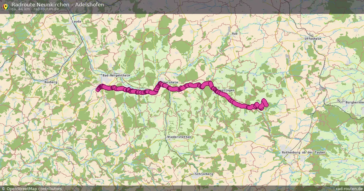 Fahrradroute Neunkirchen – Adelshofen (44 km) – Rad-Routen.de