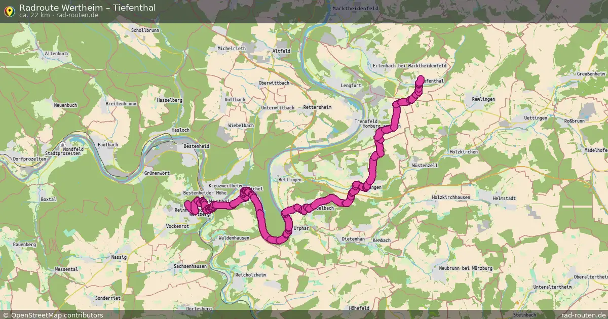 Fahrradroute Wertheim – Tiefenthal (22 km) – Rad-Routen.de