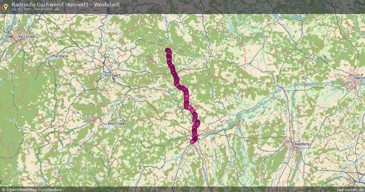 Radtour Gschwend (Kernort) – Weststadt