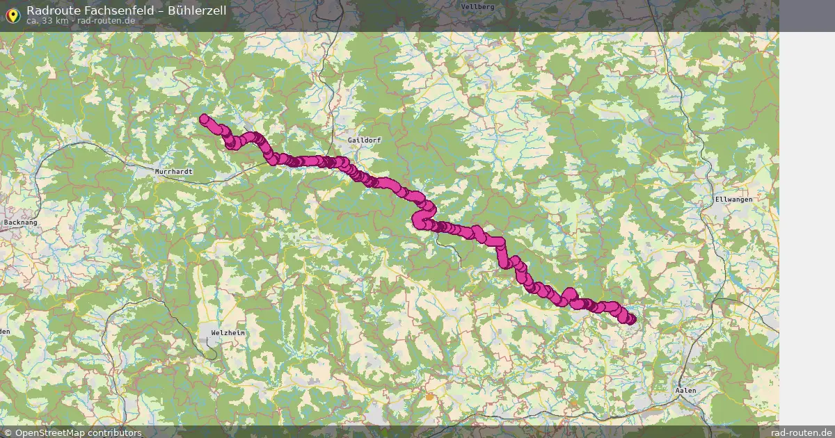 Fahrradroute Fachsenfeld – Bühlerzell (49 km) – Rad-Routen.de