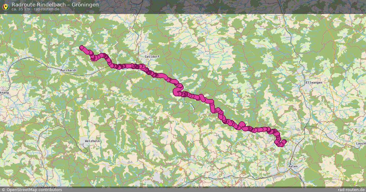 Fahrradroute Ellwangen (Jagst) – Satteldorf