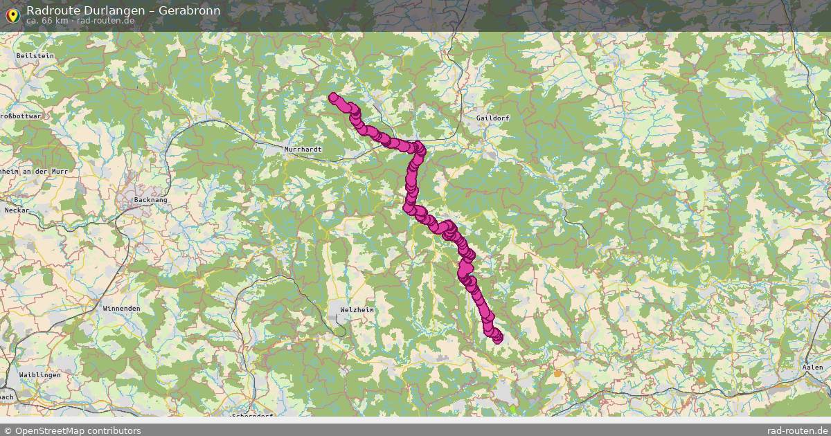 Fahrradroute Durlangen – Michelbach An Der Bilz