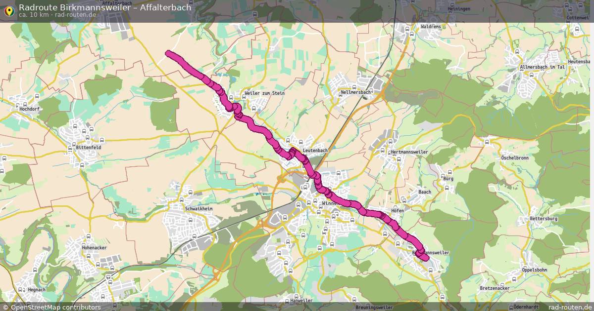 Fahrradroute Birkmannsweiler – Affalterbach