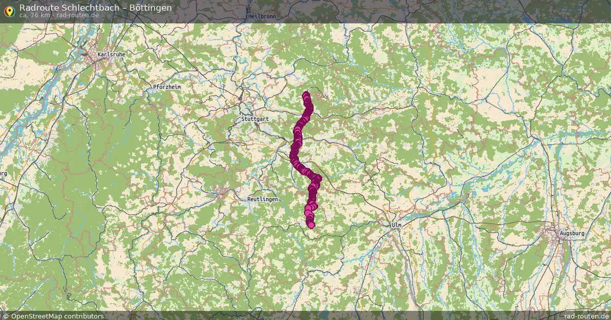 Fahrradroute Schlechtbach – Böttingen (76 km) – Rad-Routen.de