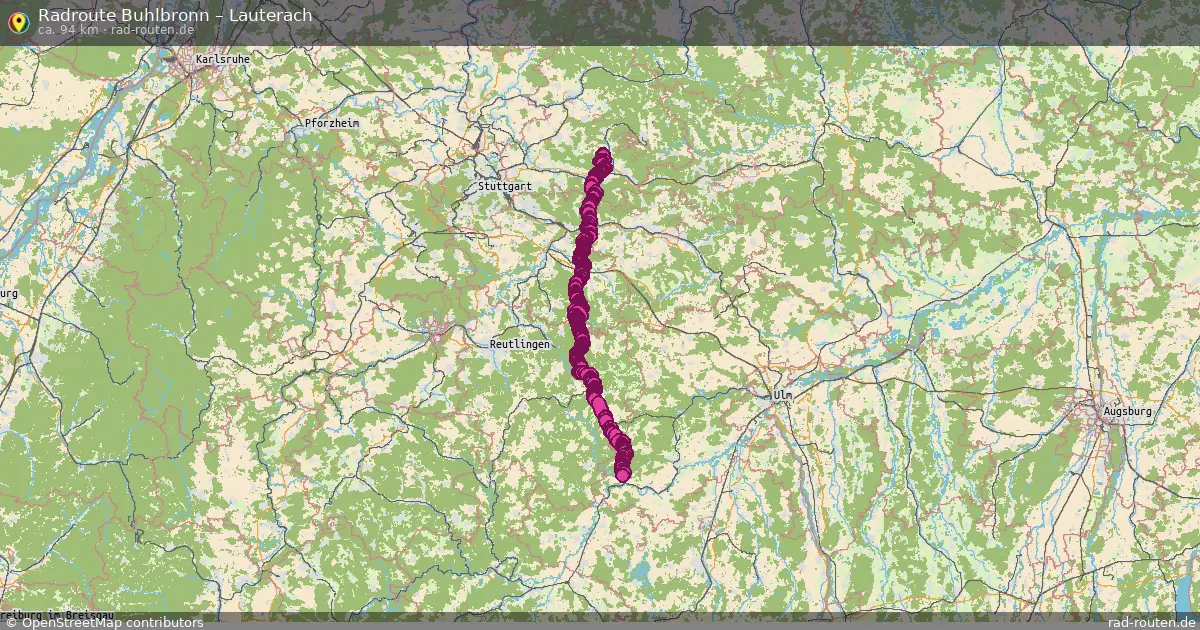 Fahrradroute Buhlbronn – Lauterach (94 km) – Rad-Routen.de