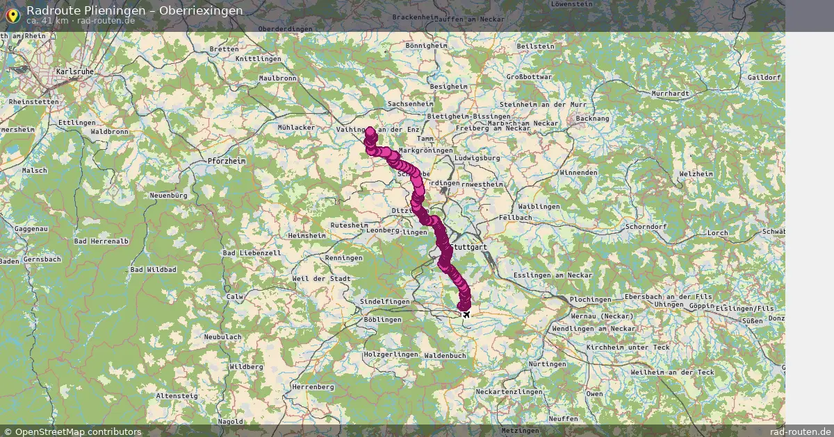Fahrradroute Plieningen – Oberriexingen