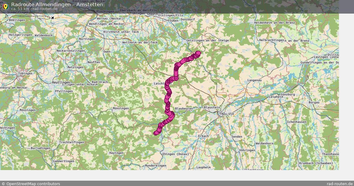 Fahrradroute Allmendingen – Amstetten