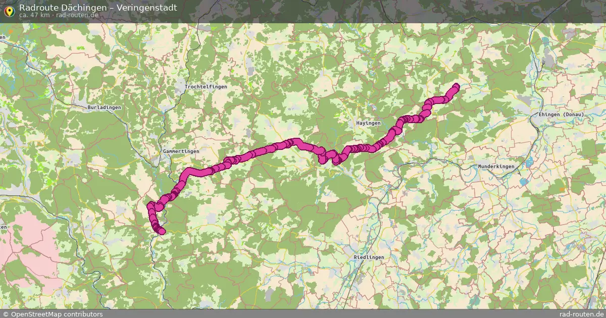 Fahrradroute Dächingen – Veringenstadt (47 km) – Rad-Routen.de