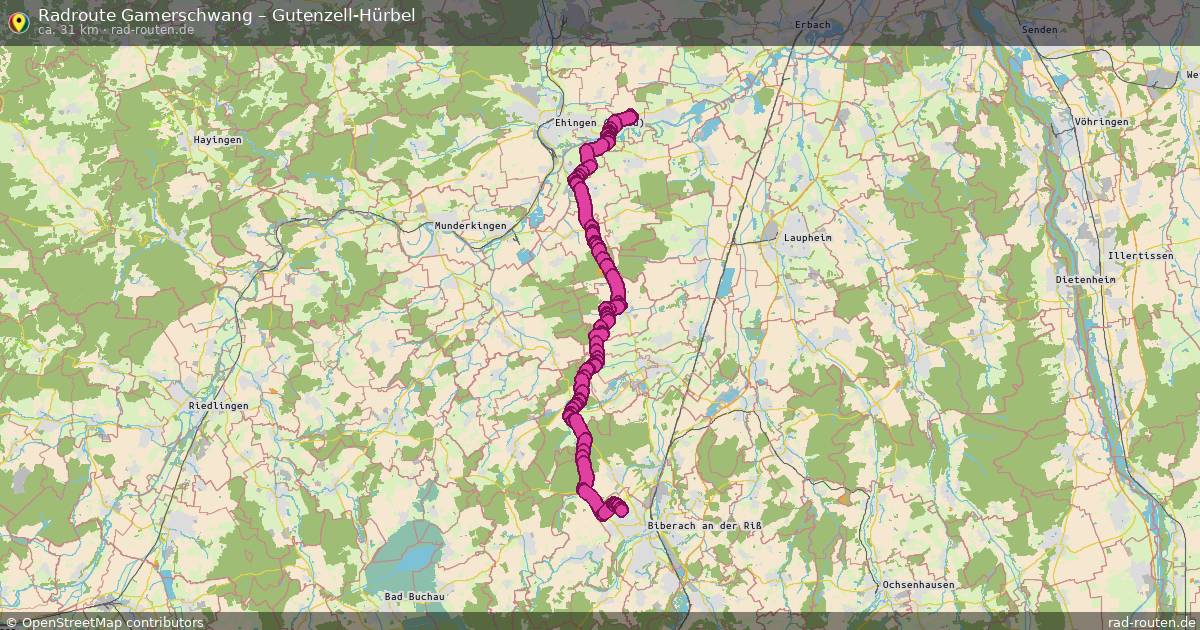 Fahrradroute Gamerschwang – Gutenzell-Hürbel