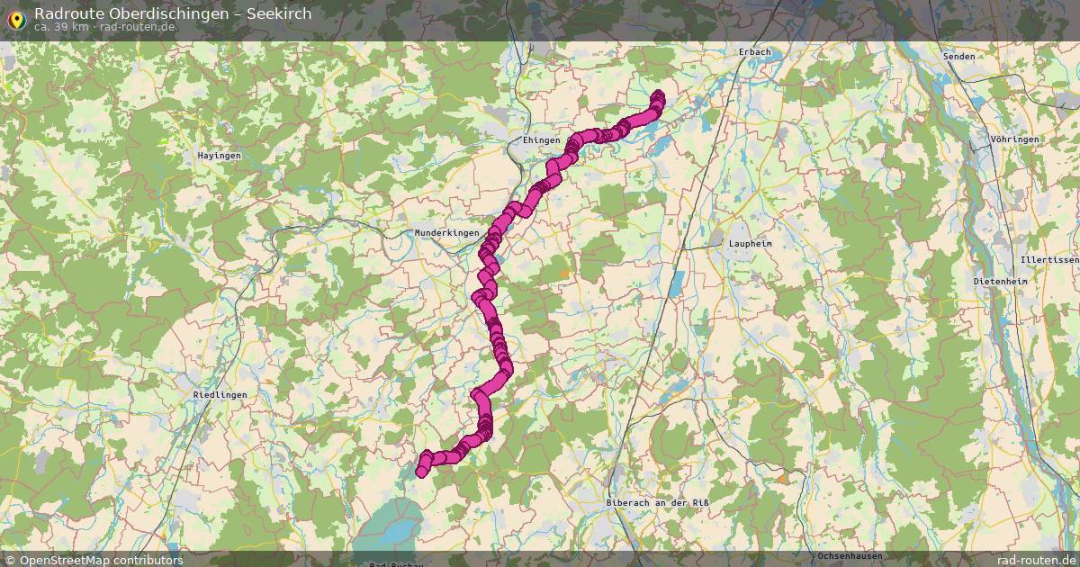 Fahrradroute Oberdischingen – Seekirch (39 km) – Rad-Routen.de