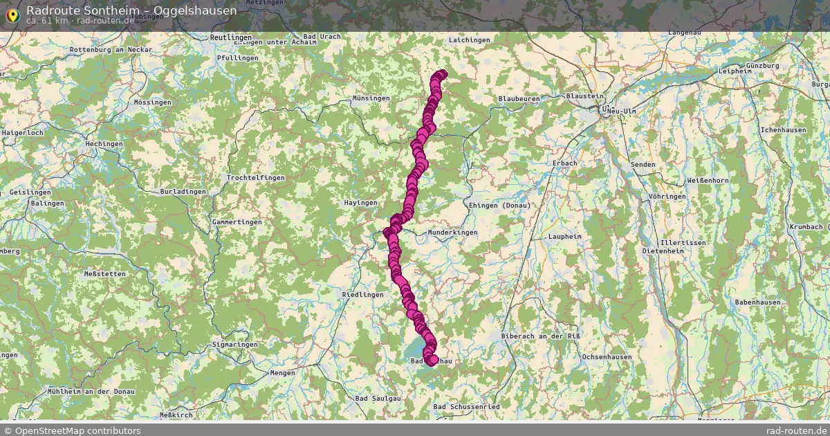 Fahrradroute Sontheim – Oggelshausen (61 km) – Rad-Routen.de