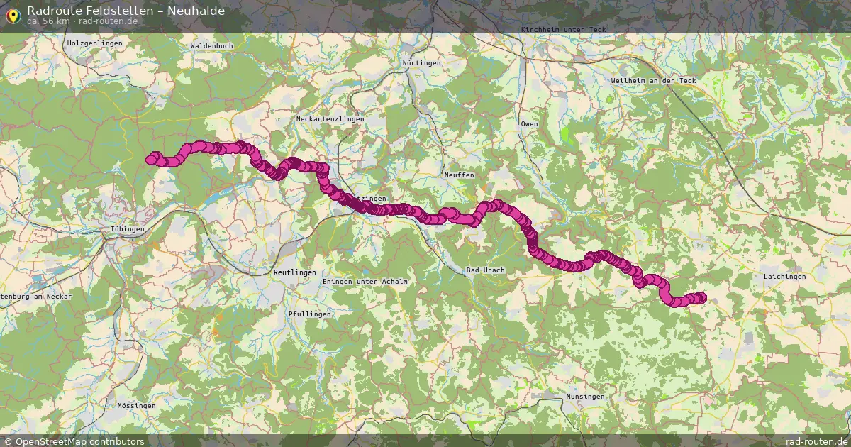 Fahrradroute Feldstetten – Neuhalde (56 km) – Rad-Routen.de