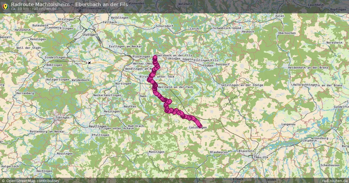Fahrradroute Machtolsheim – Ebersbach An Der Fils (39 km) – Rad-Routen.de
